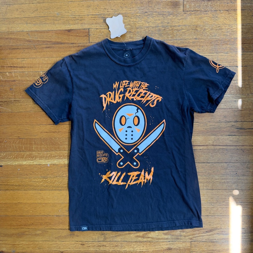 Drug Receipts Graphic Tee Kill Team Jason Style‎ Short Sleeve T-Shirt M